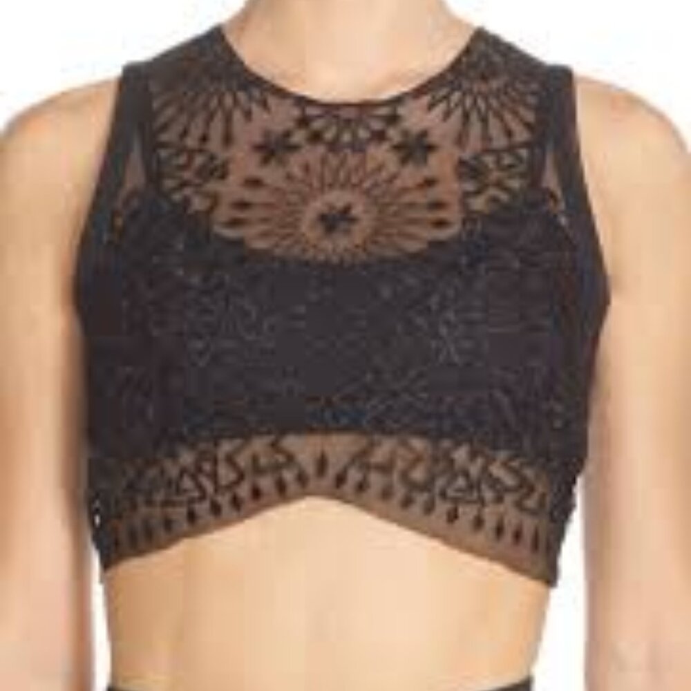 NWT Sz S Free People Lakota Bralette Black